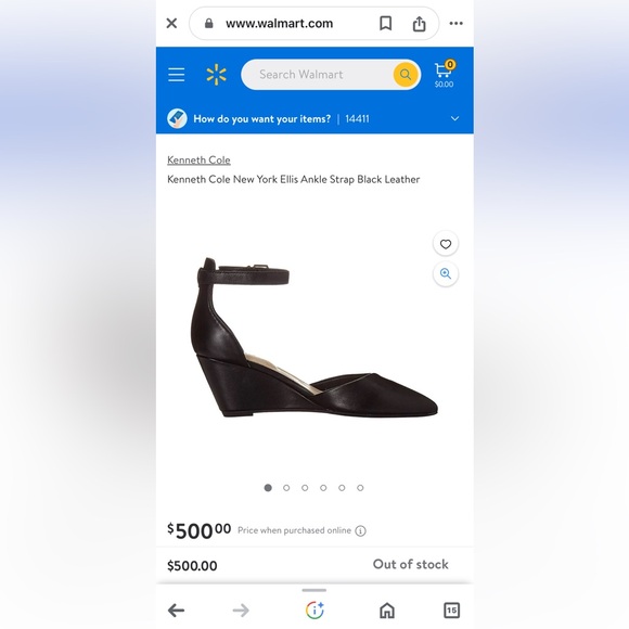 KENNETH COLE Black wedge heal strapped leather dress shoe - Picture 6 of 10